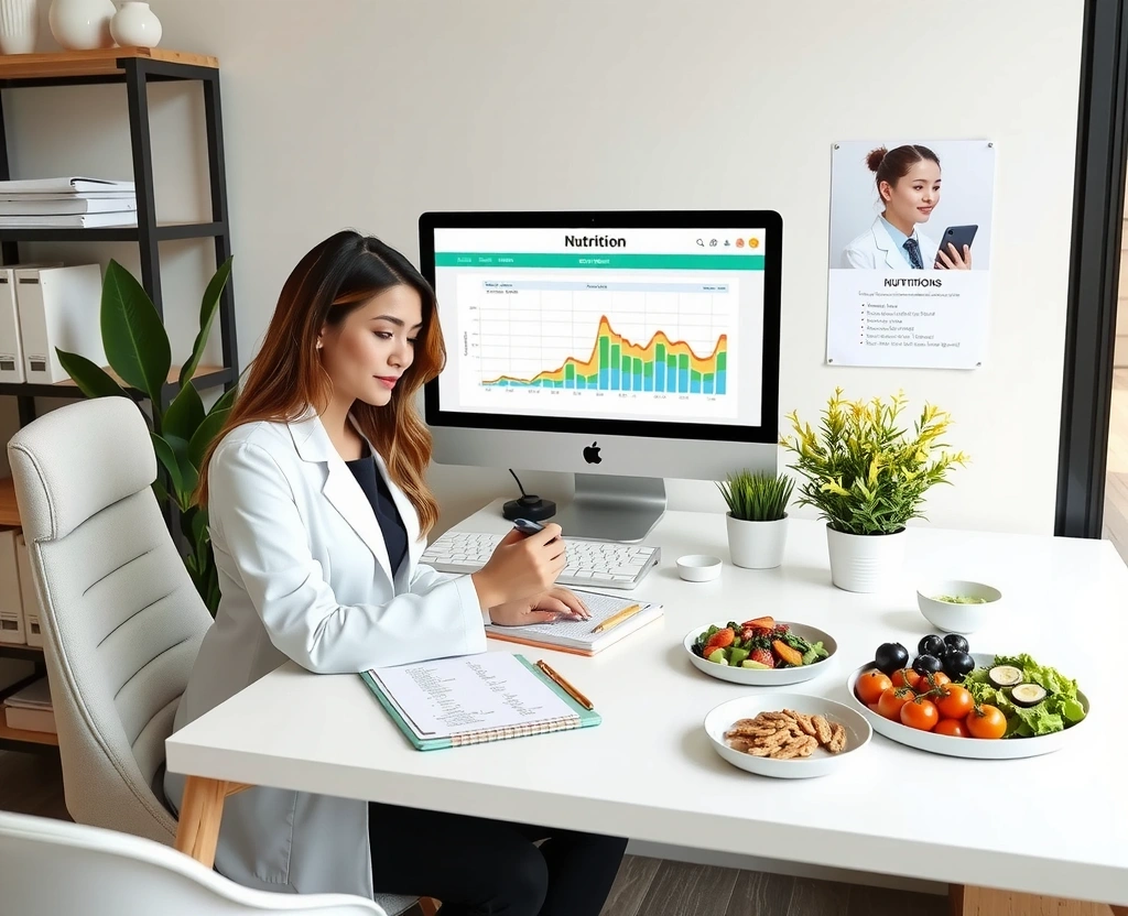 Nutritionniste analysant des résultats de consultation